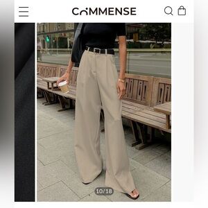 Commense Beige Wide-Leg Trousers
